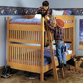 Arts and Crafts Bunk Bed Woodworking Plan - Product Code DP-00044