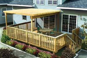 Large Easy Raised Deck w/ Trellis - Project Plan 90003