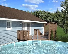 Easy Pool Deck w/ Privacy Screen - Project Plan 90004
