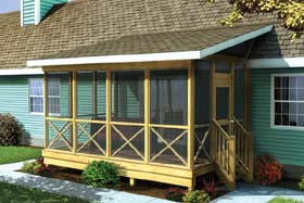 Screened Porch w/ Shed Roof - Project Plan 90012